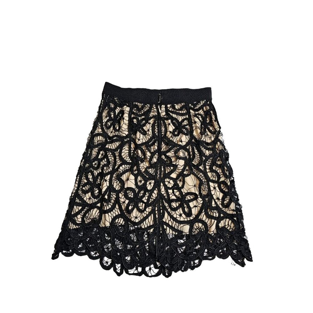 Black Lace & Silk Lining Mini Skirt By 3.1 Philip Lim Women's Sz 2 Cocktail Boho - Picture 11 of 12